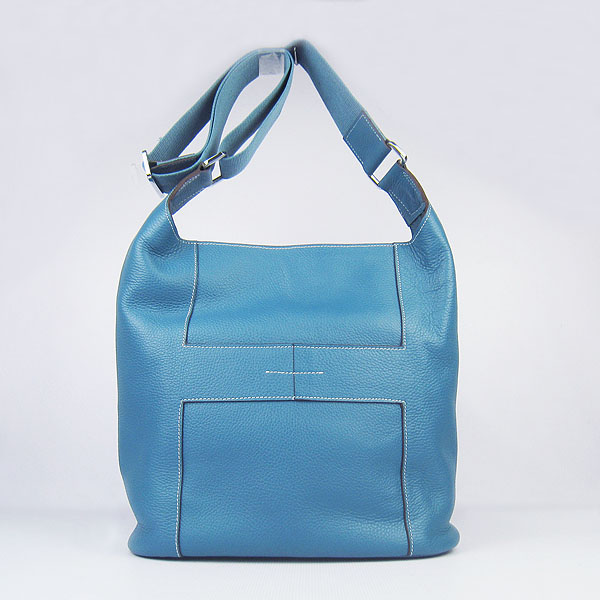 Knockoff Hermes Good News H Women Shoulder Bag Blue H2801 - Click Image to Close